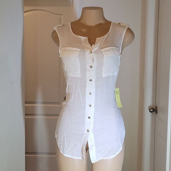 BRAND NEW PERSEPTION CONCEPT SLEEVELESS WOMEN"S BLOUSE SHIRT - Picture 2 of 16